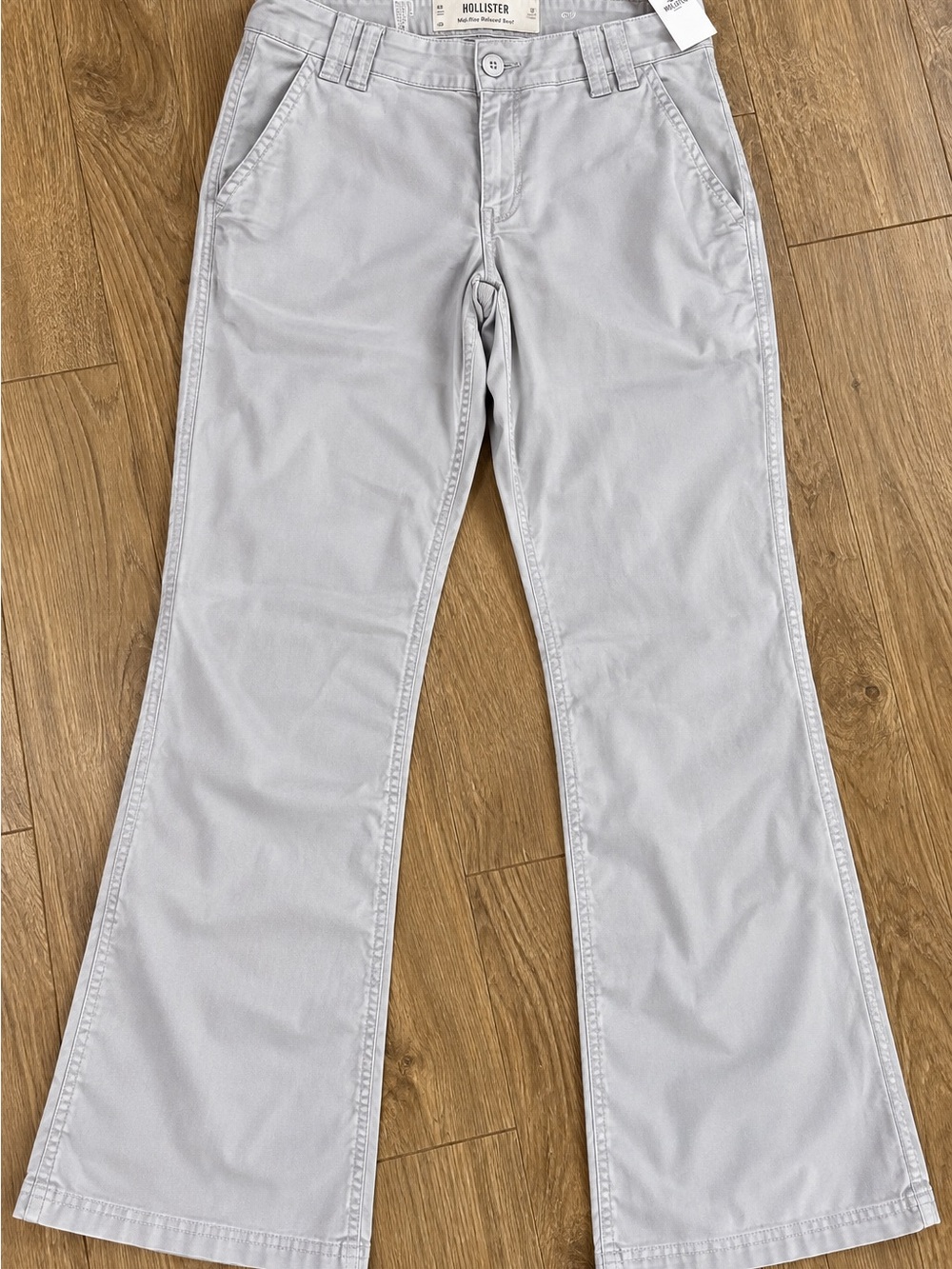 Hollister Light Silver-Gray Bootcut Pants